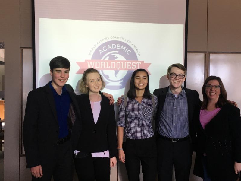Students from Rampart High School who placed 3rd in Academic WorldQuest
