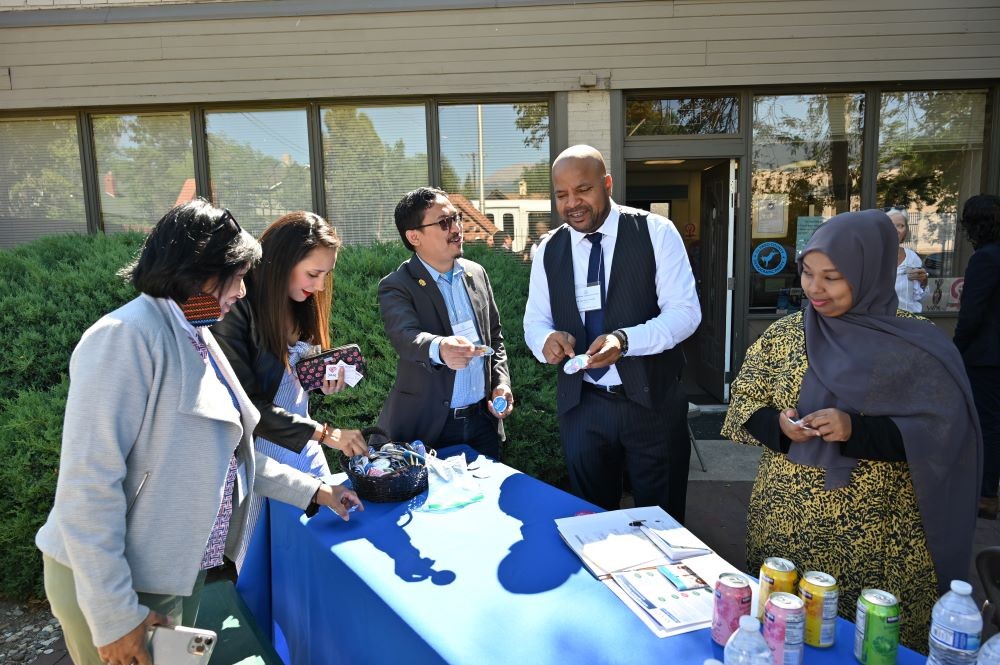 Visitors pick out souvenirs at the Colorado Springs Democratic Party office!